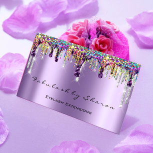 Tarjeta De Visita Artista de maquillaje Nails Eyelash Dris Holograma