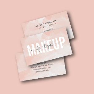 Tarjeta De Visita Artista de maquillaje negrita tipografía Rubor Pin
