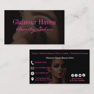 Tarjeta De Visita Artista de maquillaje negro