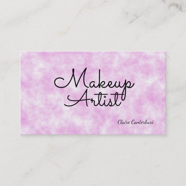 Tarjeta De Visita Artista de maquillaje Nubes rosadas (Anverso)