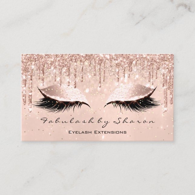 Tarjeta De Visita Artista de maquillaje Ojos azotes Purpurinas Dris  (Anverso)