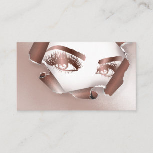 Tarjeta De Visita Artista de maquillaje Ojos de ceja azotes Rosa Oro