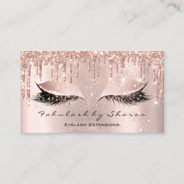 Tarjeta De Visita Artista de maquillaje Ojos Lámparas Purpurinas Dri (Anverso)