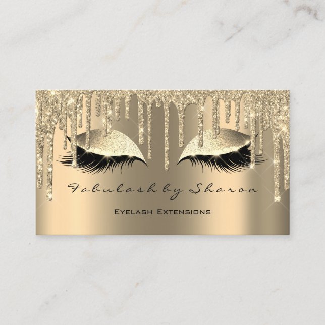 Tarjeta De Visita Artista de maquillaje Ojos Lanza Purpurina Drin Se (Anverso)