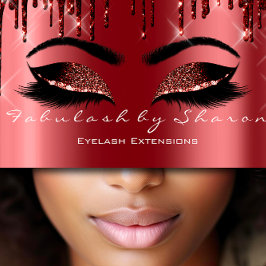 Tarjeta De Visita Artista de maquillaje Ojos Lash Purpurina Drip Bro