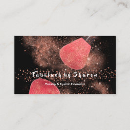 Tarjeta De Visita Artista de maquillaje Ojos Lash Purpurina Rosa Pol