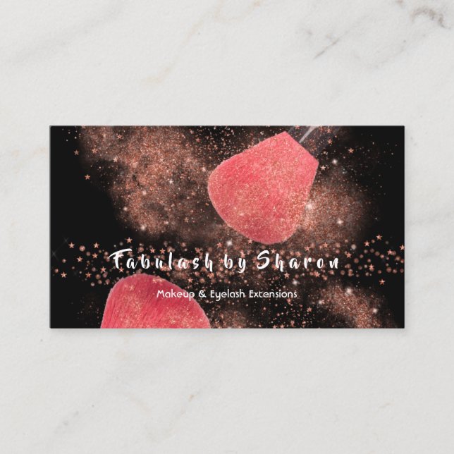 Tarjeta De Visita Artista de maquillaje Ojos Lash Purpurina Rosa Pol (Anverso)