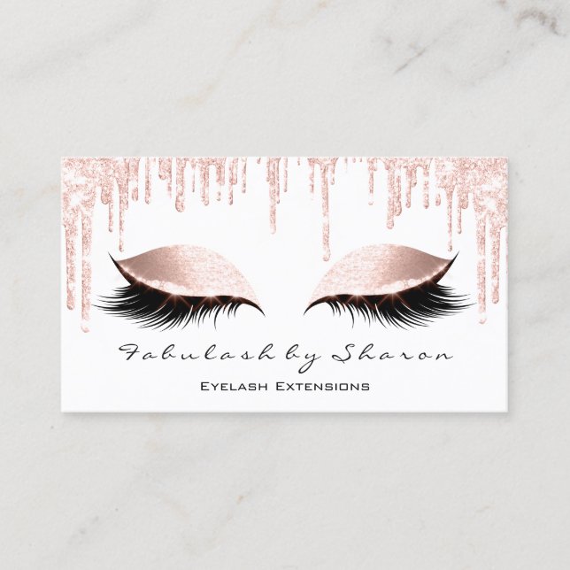 Tarjeta De Visita Artista de maquillaje Ojos Lazas Purpurinas Dris R (Anverso)