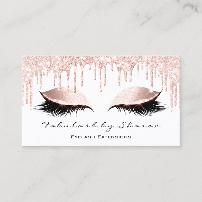 Tarjeta De Visita Artista de maquillaje Ojos Lazas Purpurinas Dris R (Anverso)