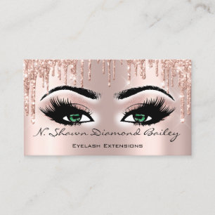Tarjeta De Visita Artista de maquillaje Ojos verdes azota a Rosa de 