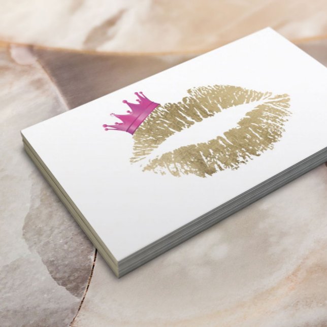Tarjeta De Visita Artista de maquillaje Oro Lips Salón De Belleza De (Subido por el creador)