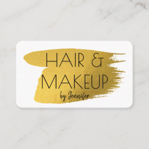Tarjeta De Visita Artista de maquillaje Oro Minimalista Iconos de me