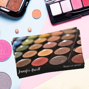Tarjeta De Visita Artista de maquillaje Paleta Eyeshadow Purpurina a