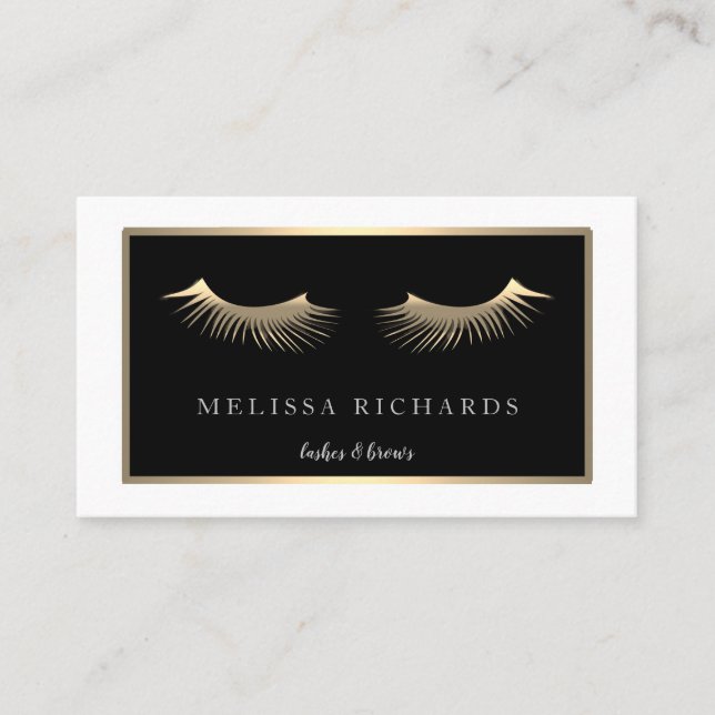 Tarjeta De Visita Artista de maquillaje para pestañas profesionales  (Anverso)