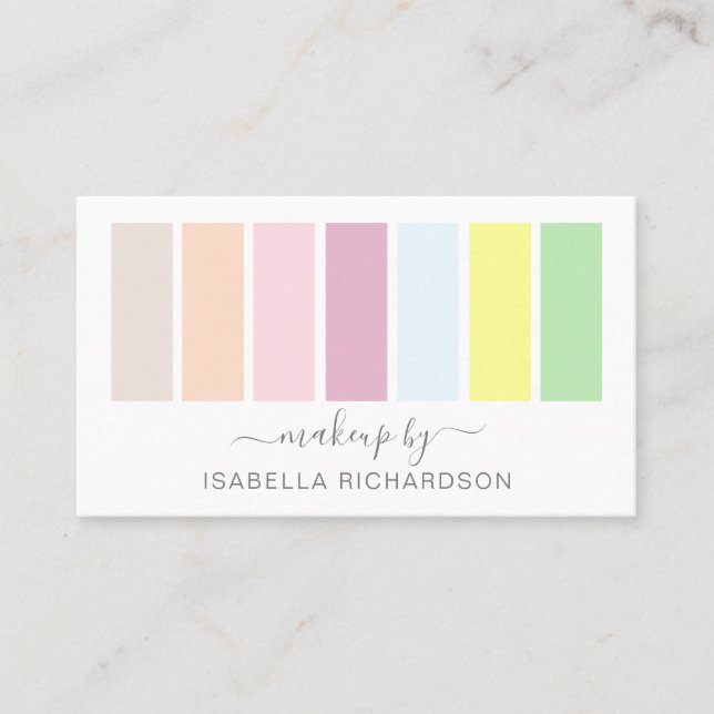 Tarjeta De Visita Artista de maquillaje Pastel Palette Eyeshadow (Anverso)