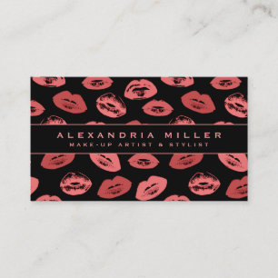Tarjeta De Visita Artista de maquillaje Patrón de besos de pintala
