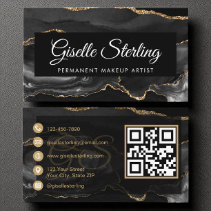 Tarjeta De Visita Artista de maquillaje permanente Código QR Agante
