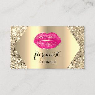 Tarjeta De Visita Artista de maquillaje permanente profesional Gold 