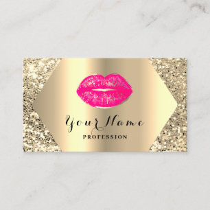 Tarjeta De Visita Artista de maquillaje permanente profesional Gold 