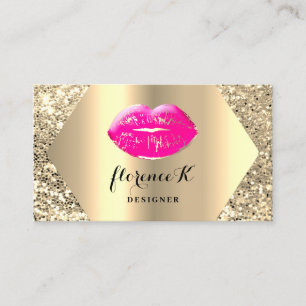 Tarjeta De Visita Artista de maquillaje permanente profesional Gold 