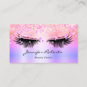 Tarjeta De Visita Artista de Maquillaje Pestañas Brillo Holográfico 
