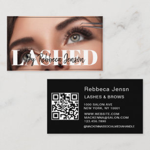 Tarjeta De Visita Artista de maquillaje Pestañas Pestañas guión negr