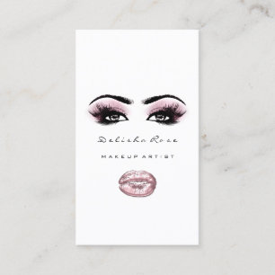 Tarjeta De Visita Artista de maquillaje pestañea a Purpurina cejas L