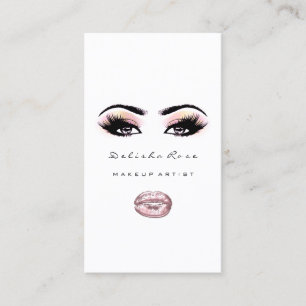 Tarjeta De Visita Artista de maquillaje pestañea Purpurina Labios de