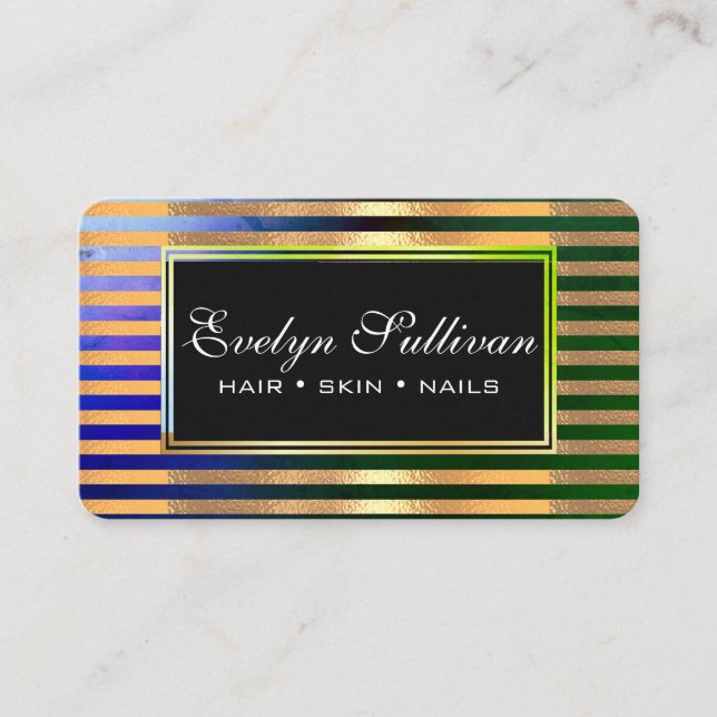 Tarjeta De Visita Artista de maquillaje Piel de pelo uñas Cuidar fra (Anverso)
