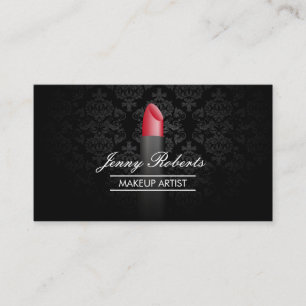 Tarjeta De Visita Artista de maquillaje pintalabios rojos Elegante D