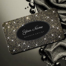 Tarjeta De Visita Artista de maquillaje Platinum Purpurina de oro Lu