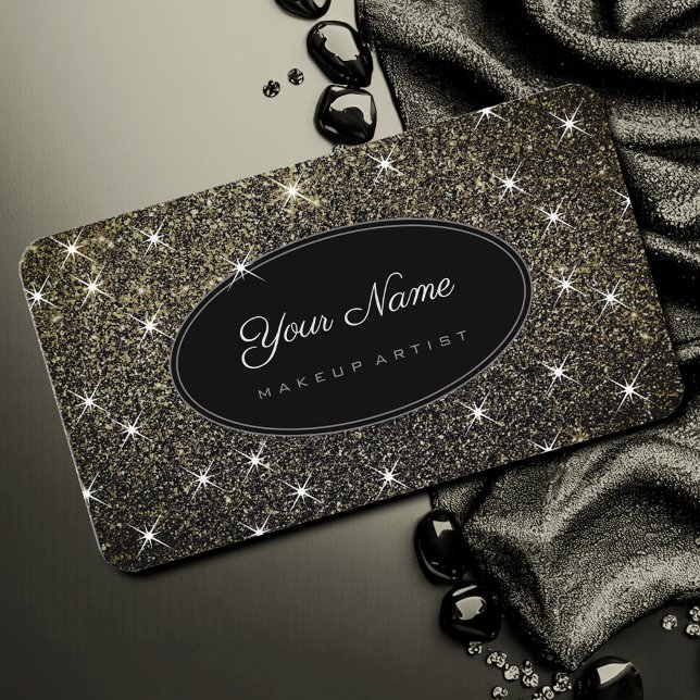 Tarjeta De Visita Artista de maquillaje Platinum Purpurina de oro Lu (Subido por el creador)