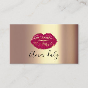 Tarjeta De Visita Artista de maquillaje profesional besa los labios 
