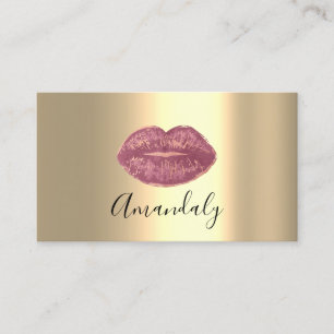 Tarjeta De Visita Artista de maquillaje profesional besa lux rosado