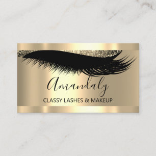 Tarjeta De Visita Artista de maquillaje profesional Cita Eyelash Gol