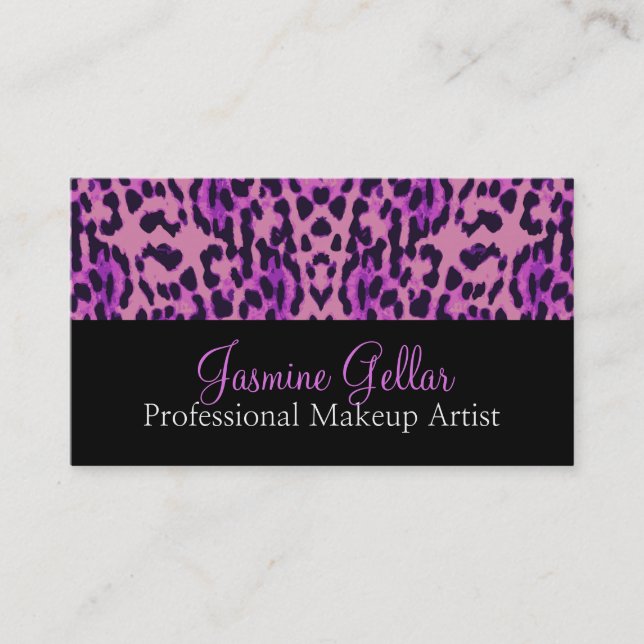 Tarjeta De Visita Artista de Maquillaje Profesional con Patrón de Le (Anverso)