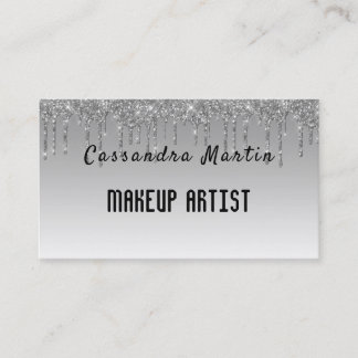 Tarjeta De Visita Artista de maquillaje profesional del purpurina de