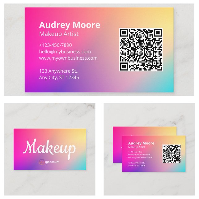 Tarjeta De Visita Artista de maquillaje profesional Diseños modernos (Professional Makeup Artist Modern Designs Business Card
)