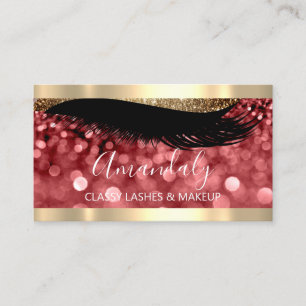 Tarjeta De Visita Artista de maquillaje profesional Eyelash Borgoña