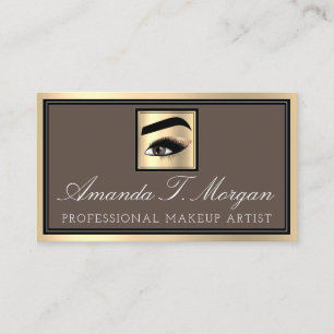 Tarjeta De Visita Artista de maquillaje profesional Eyelash Gold Cof