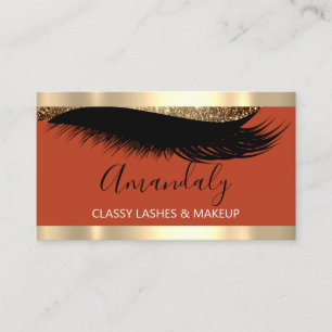 Tarjeta De Visita Artista de maquillaje profesional Eyelash Gold Cor