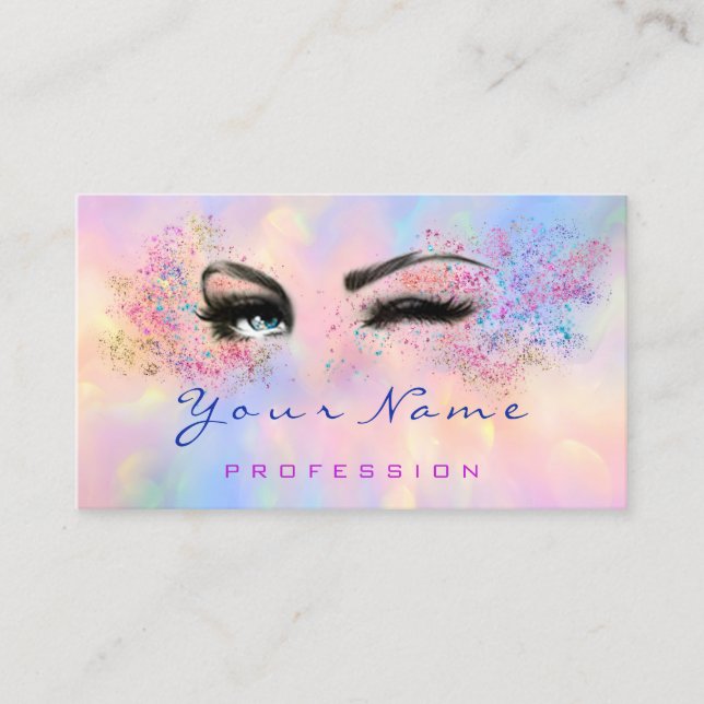 Tarjeta De Visita Artista de maquillaje Profesional Eyelash Holograp (Anverso)