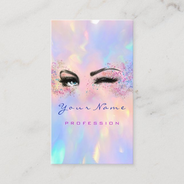 Tarjeta De Visita Artista de maquillaje Profesional Eyelash Holograp (Anverso)