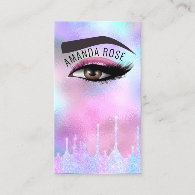 Tarjeta De Visita Artista de maquillaje profesional Eyelash Holograp (Anverso)