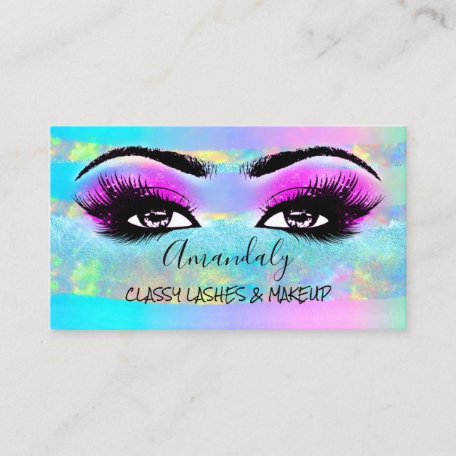 Tarjeta De Visita Artista de maquillaje profesional Eyelash Logo Pin (Anverso)