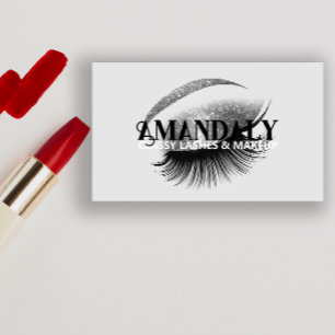 Tarjeta De Visita Artista de maquillaje profesional Eyelash QR LOGO 