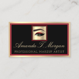Tarjeta De Visita Artista de maquillaje profesional Eyelash Rojo Oro