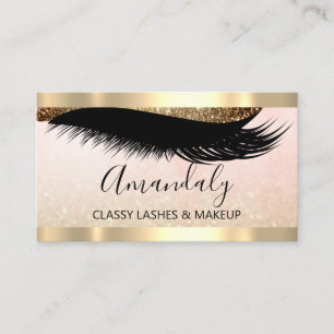 Tarjeta De Visita Artista de maquillaje profesional Eyelashes Gold P