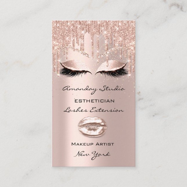 Tarjeta De Visita Artista de maquillaje profesional Eyelashes Hairde (Anverso)