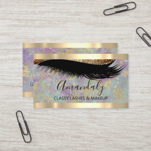 Tarjeta De Visita Artista de maquillaje profesional Eyelashes Oro P